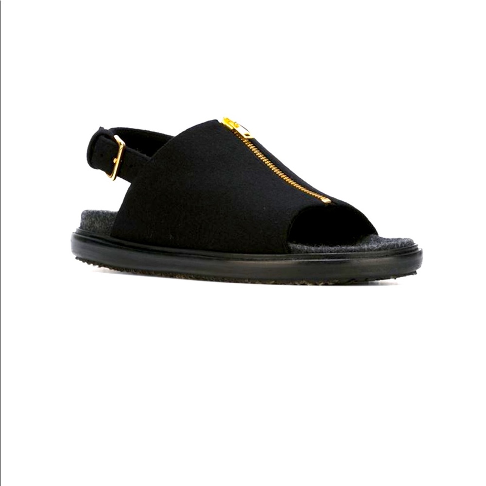 MARNI Zip-Up Wool Sandals